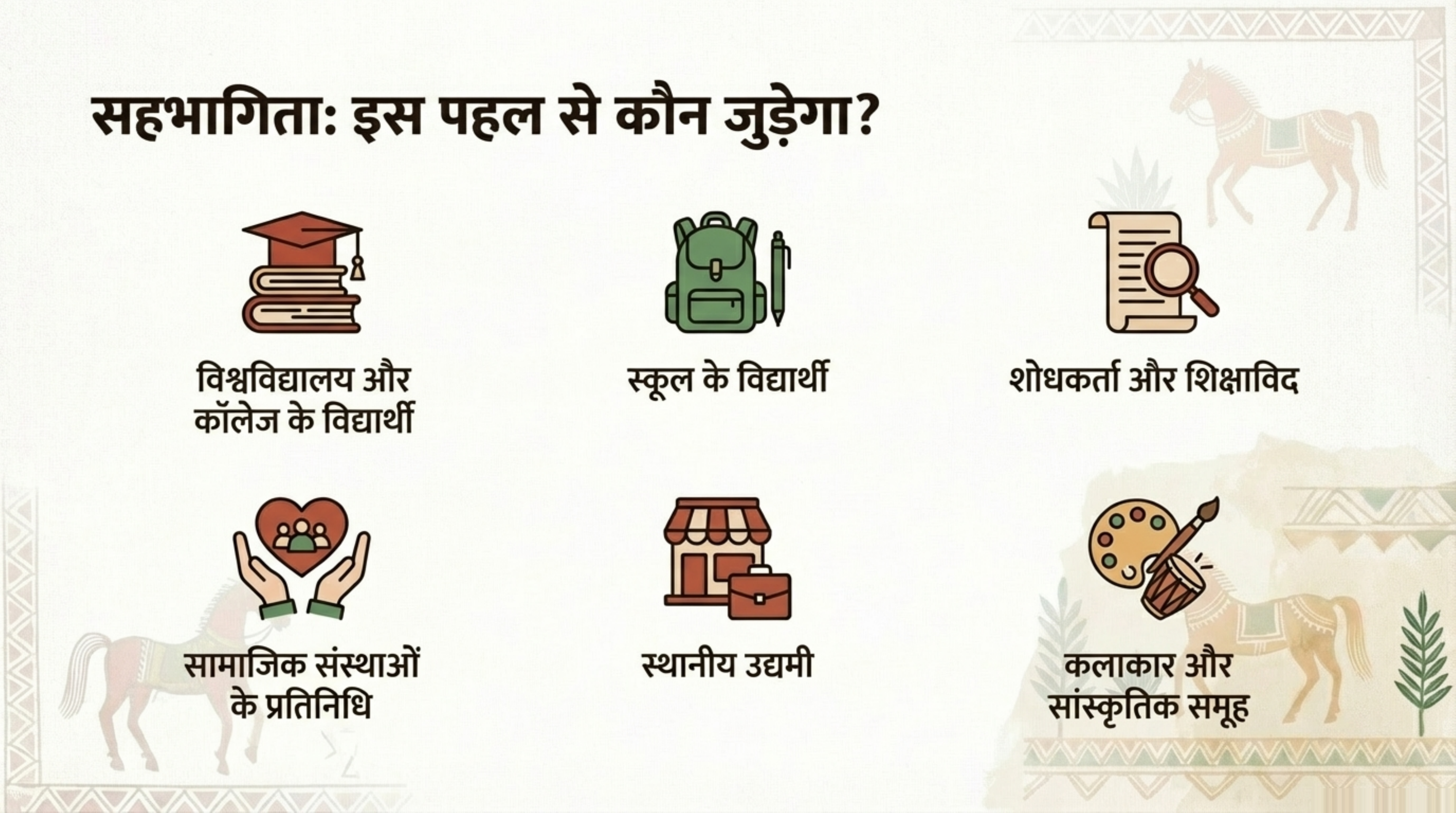 सहभागिता — इस पहल से कौन जुड़ेगा
